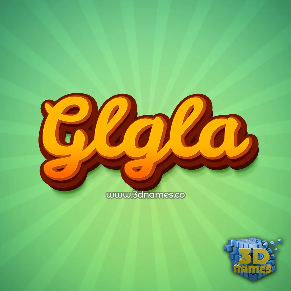 glgla in Green Rays style - 3D name wallpaper