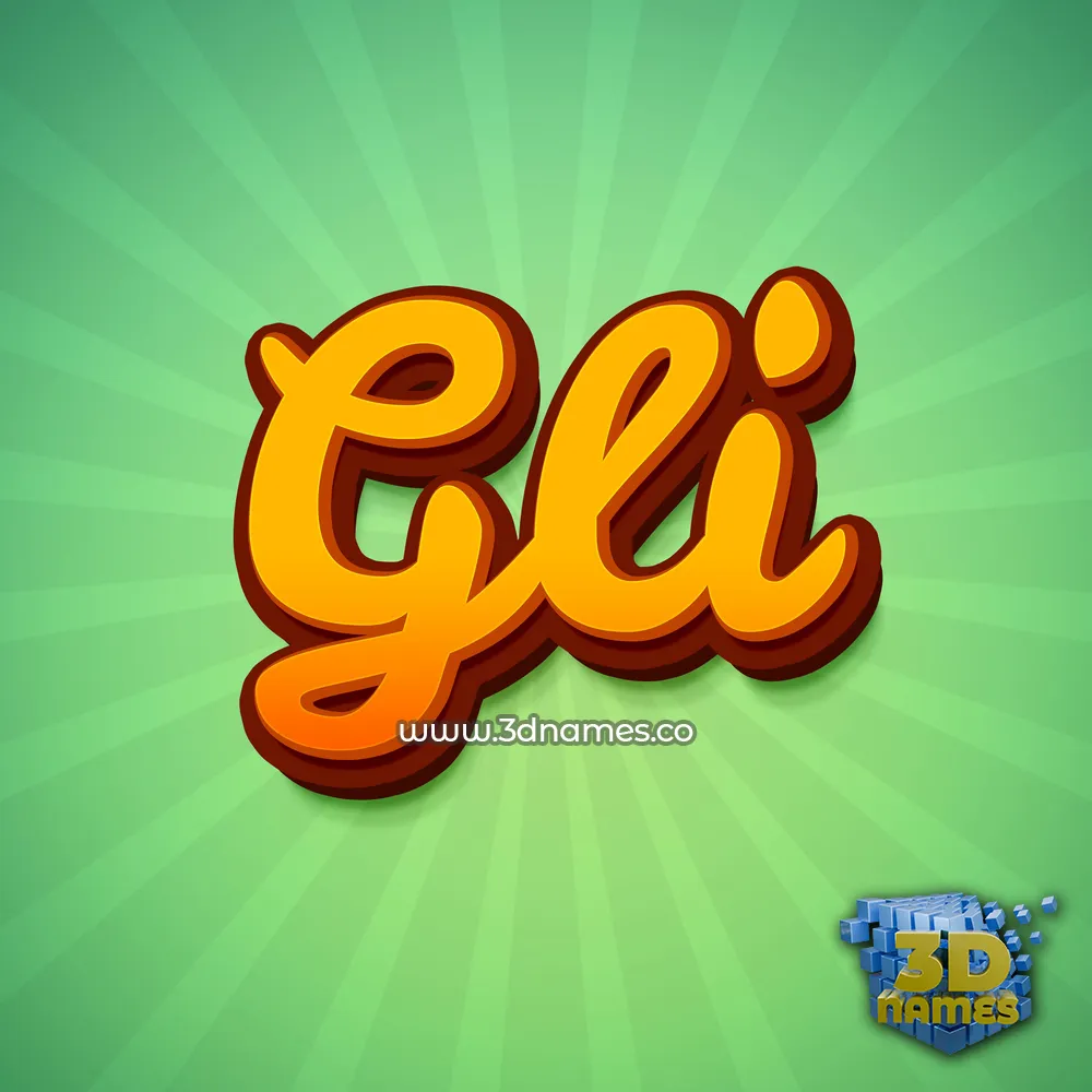 gli in Green Rays style - 3D name wallpaper