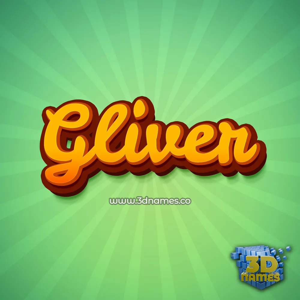 gliver in Green Rays style - 3D name wallpaper