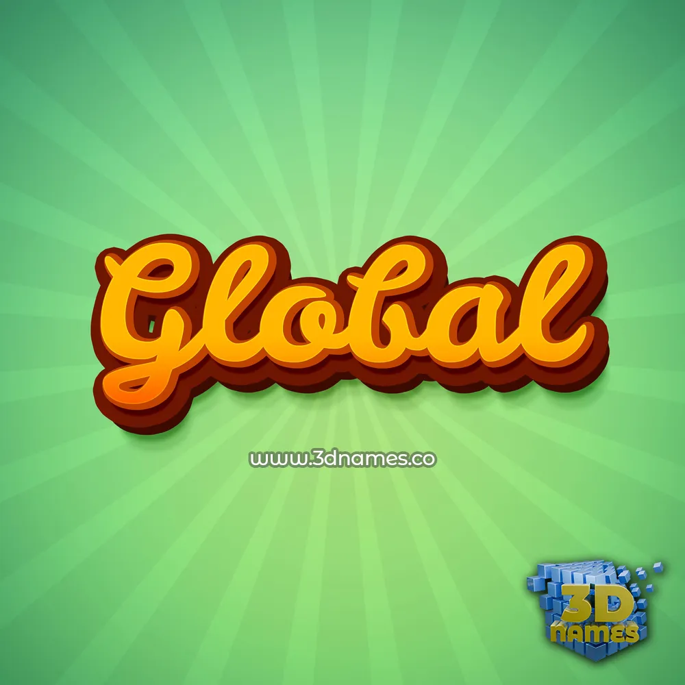 global in Green Rays style - 3D name wallpaper
