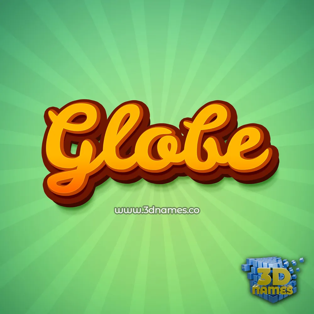globe in Green Rays style - 3D name wallpaper