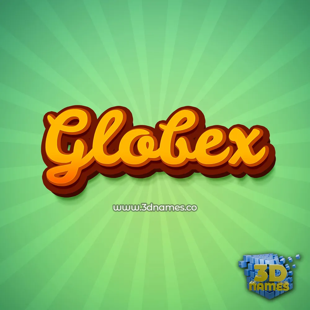 globex in Green Rays style - 3D name wallpaper