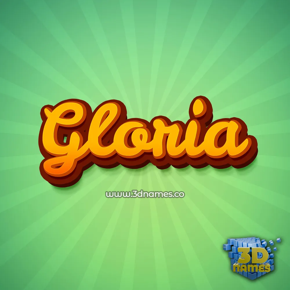 gloria in Green Rays style - 3D name wallpaper