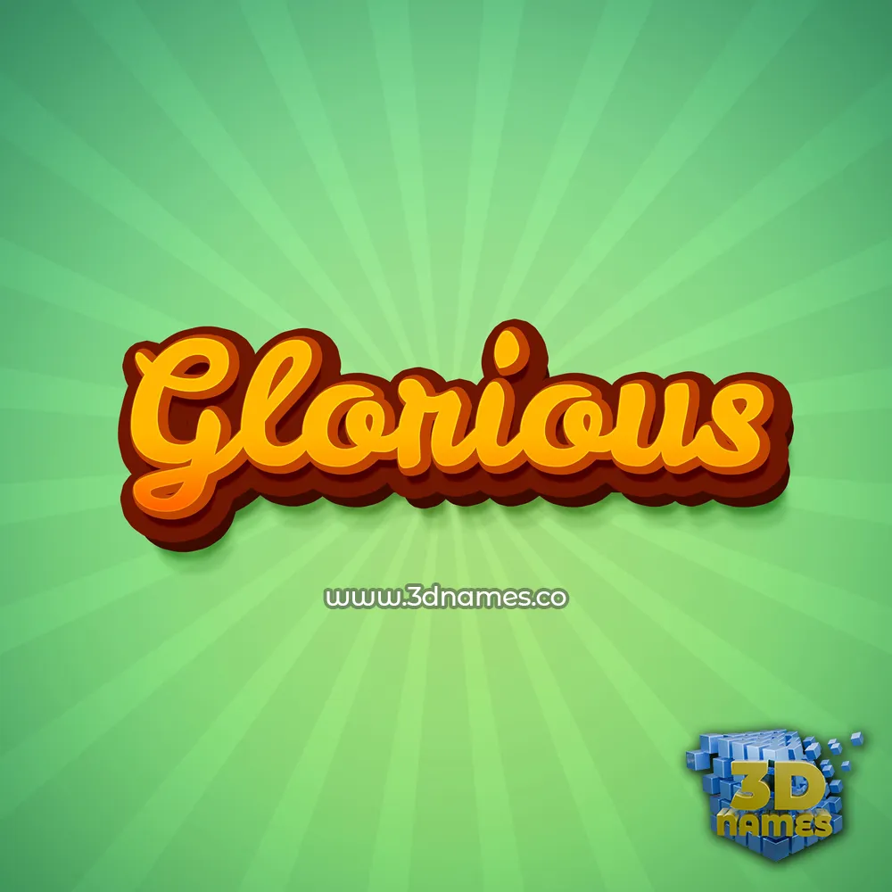 glorious in Green Rays style - 3D name wallpaper
