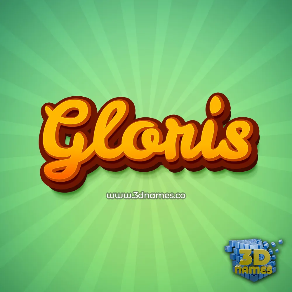 gloris in Green Rays style - 3D name wallpaper
