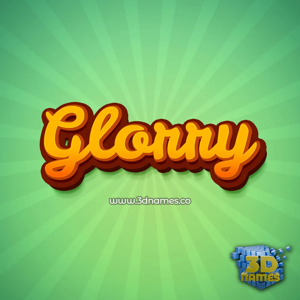 glorry in Green Rays style - 3D name wallpaper
