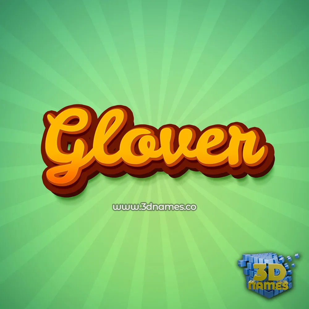 glover in Green Rays style - 3D name wallpaper