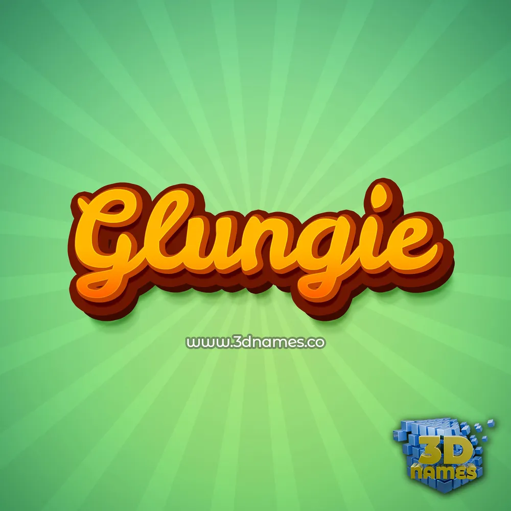 glungie in Green Rays style - 3D name wallpaper