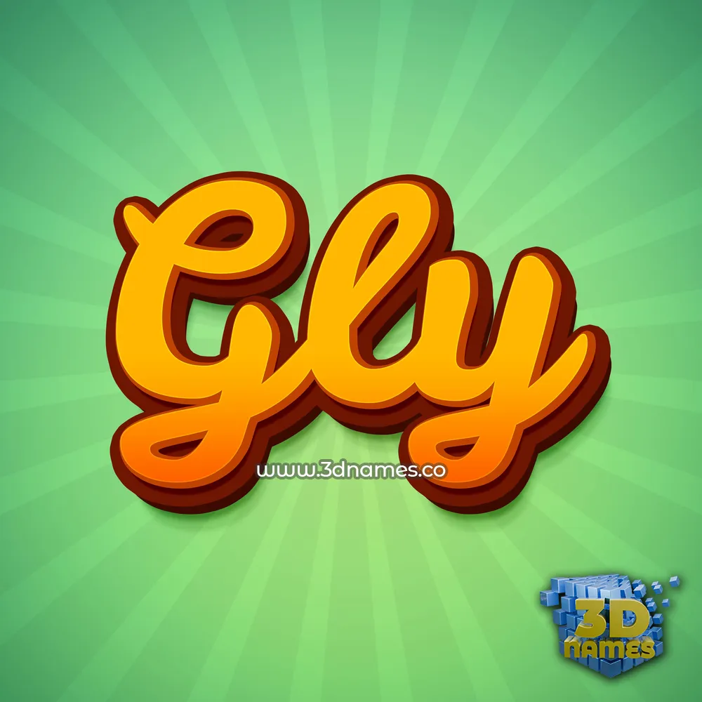 gly in Green Rays style - 3D name wallpaper