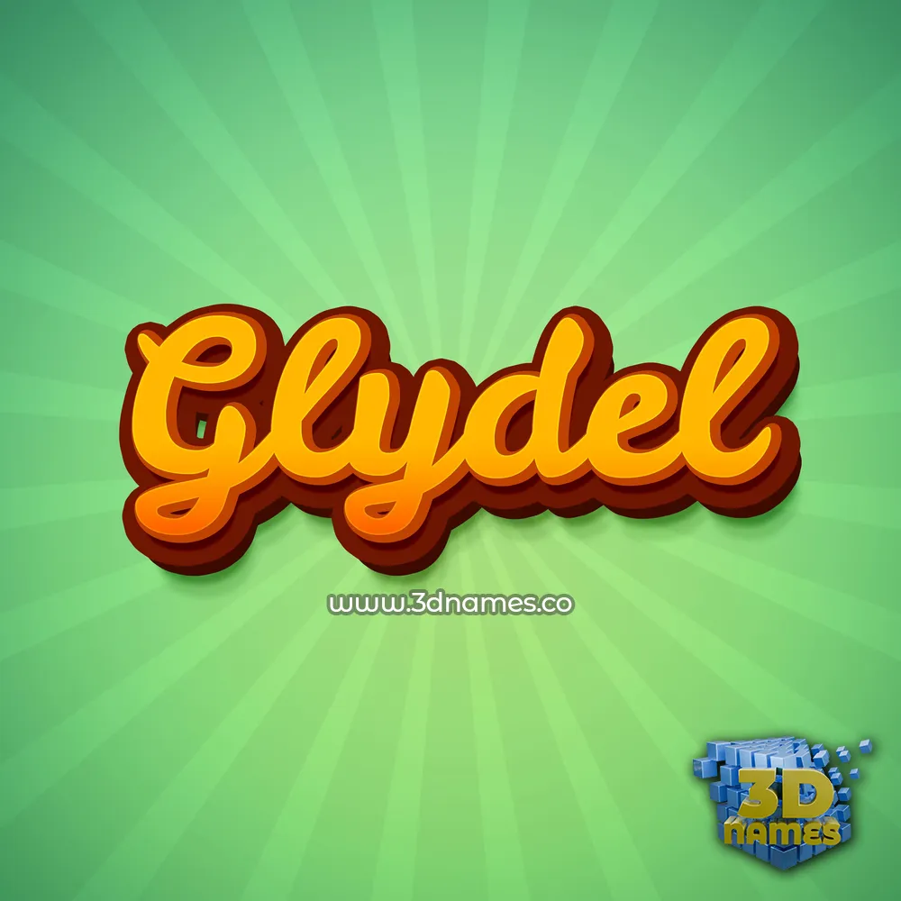 glydel in Green Rays style - 3D name wallpaper