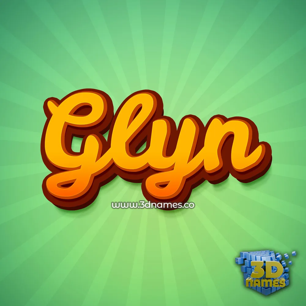 glyn in Green Rays style - 3D name wallpaper
