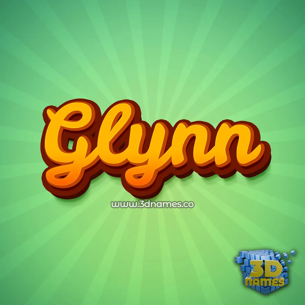 glynn in Green Rays style - 3D name wallpaper