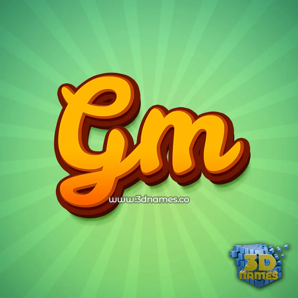 gm in Green Rays style - 3D name wallpaper