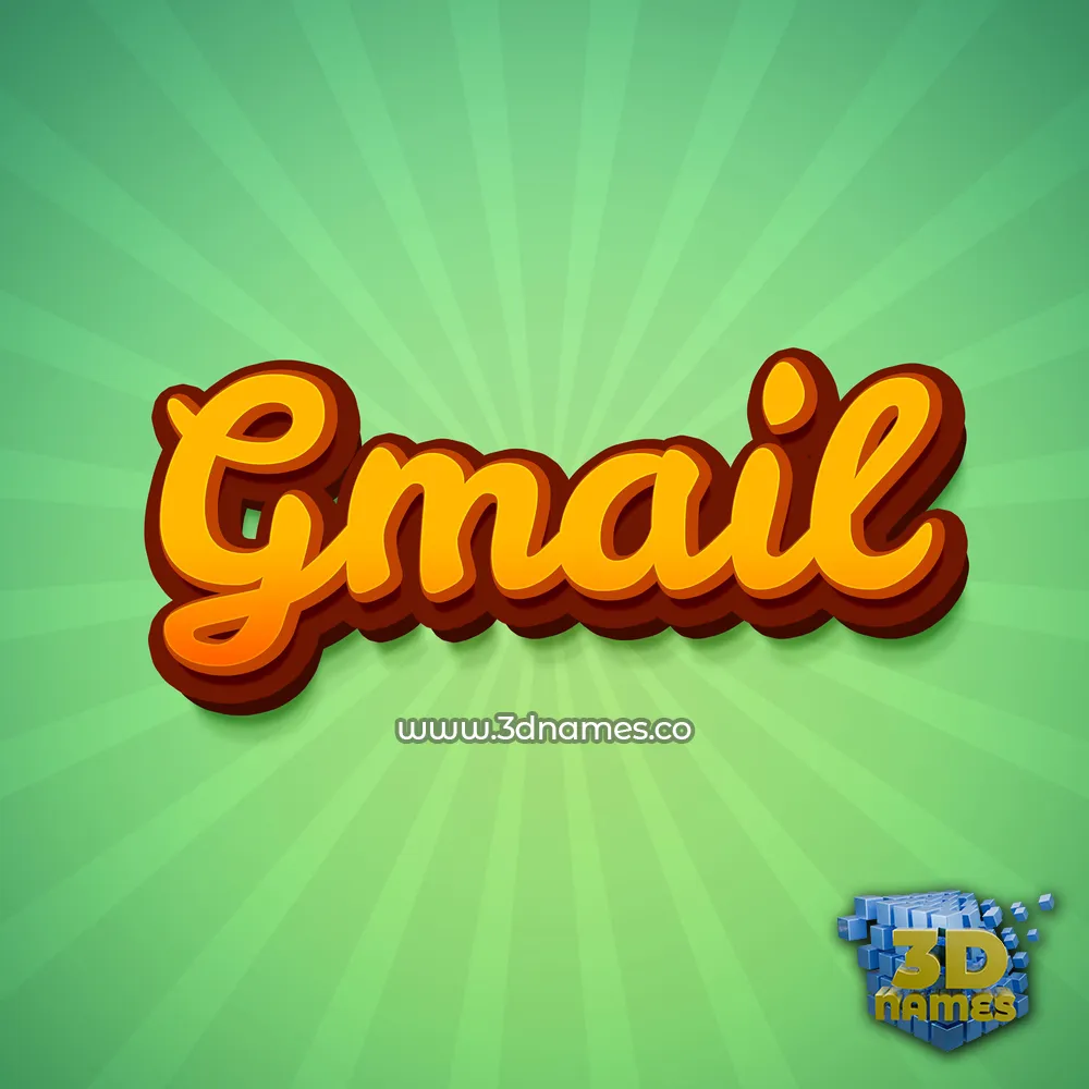gmail in Green Rays style - 3D name wallpaper