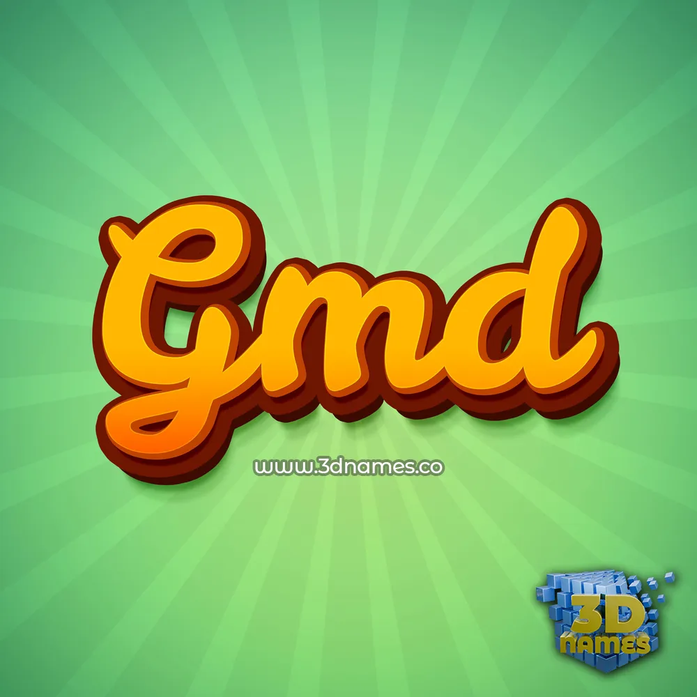 gmd in Green Rays style - 3D name wallpaper