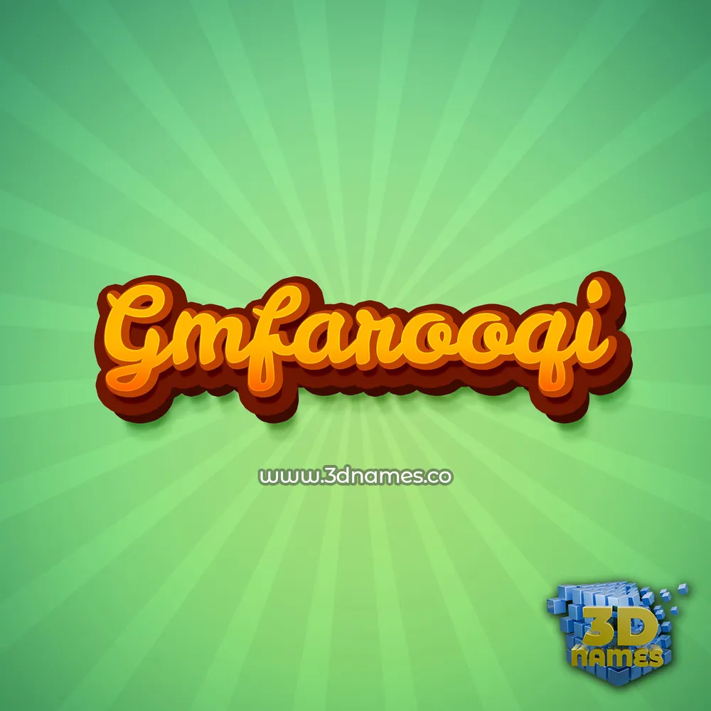 gmfarooqi in Green Rays style - 3D name wallpaper