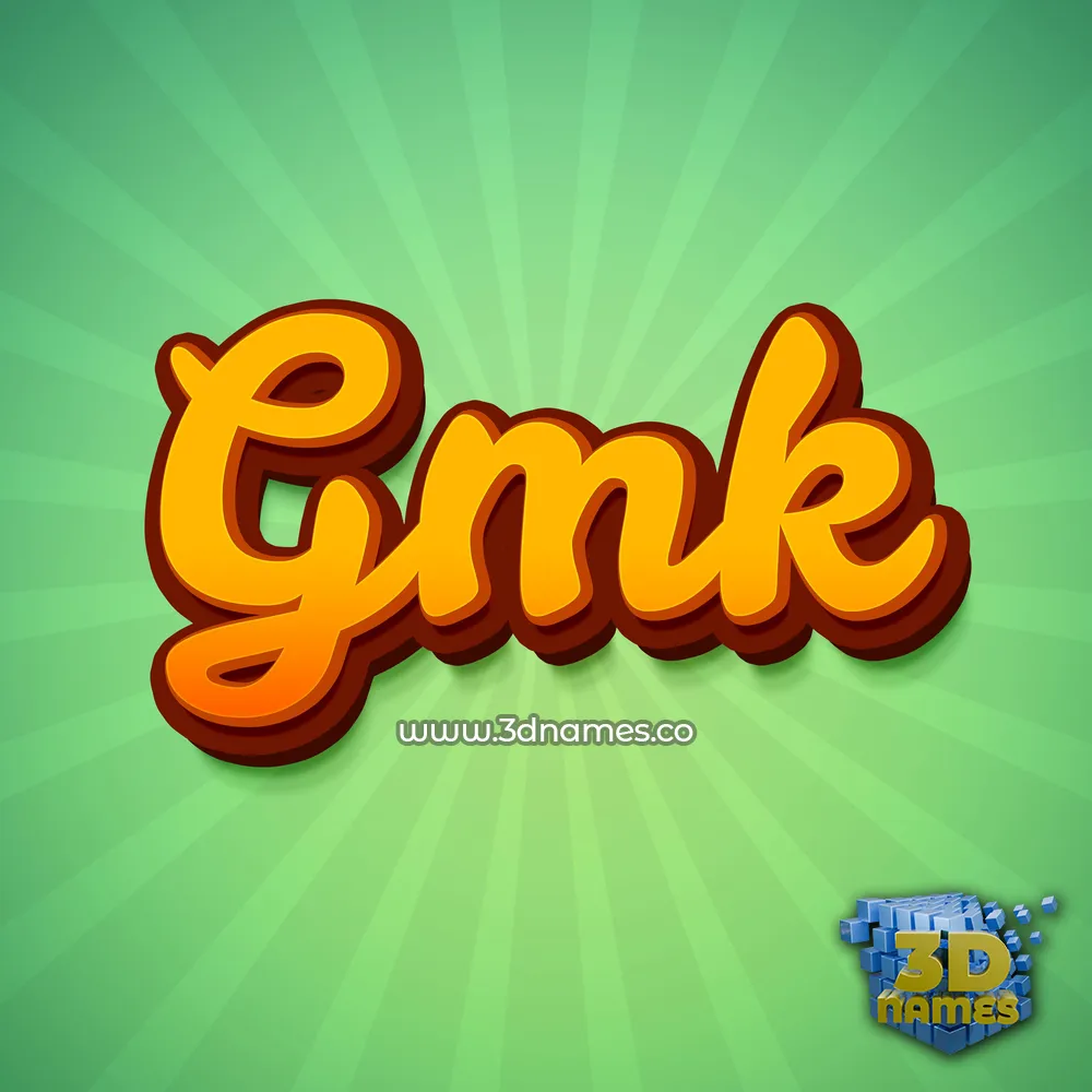 gmk in Green Rays style - 3D name wallpaper