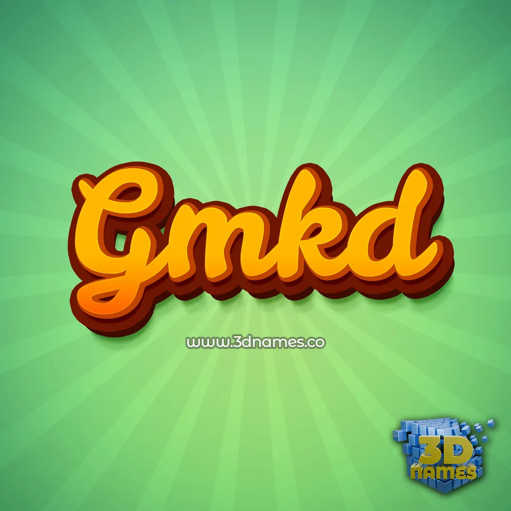 gmkd in Green Rays style - 3D name wallpaper