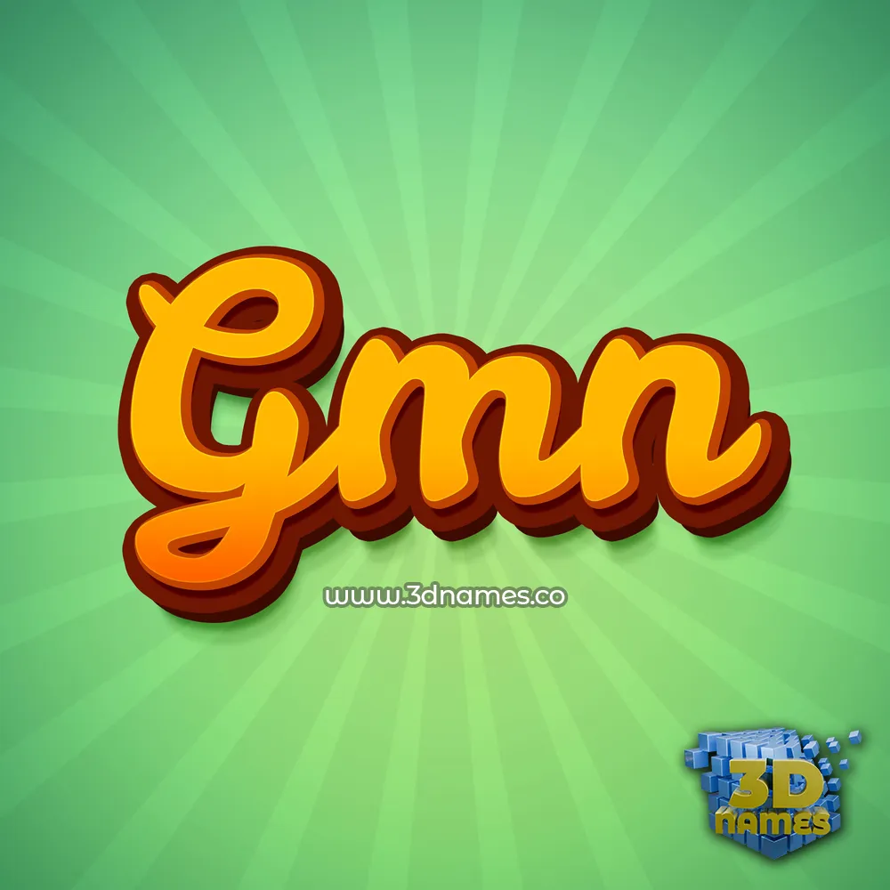 gmn in Green Rays style - 3D name wallpaper