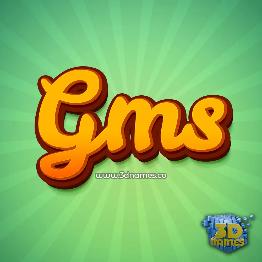 gms in Green Rays style - 3D name wallpaper