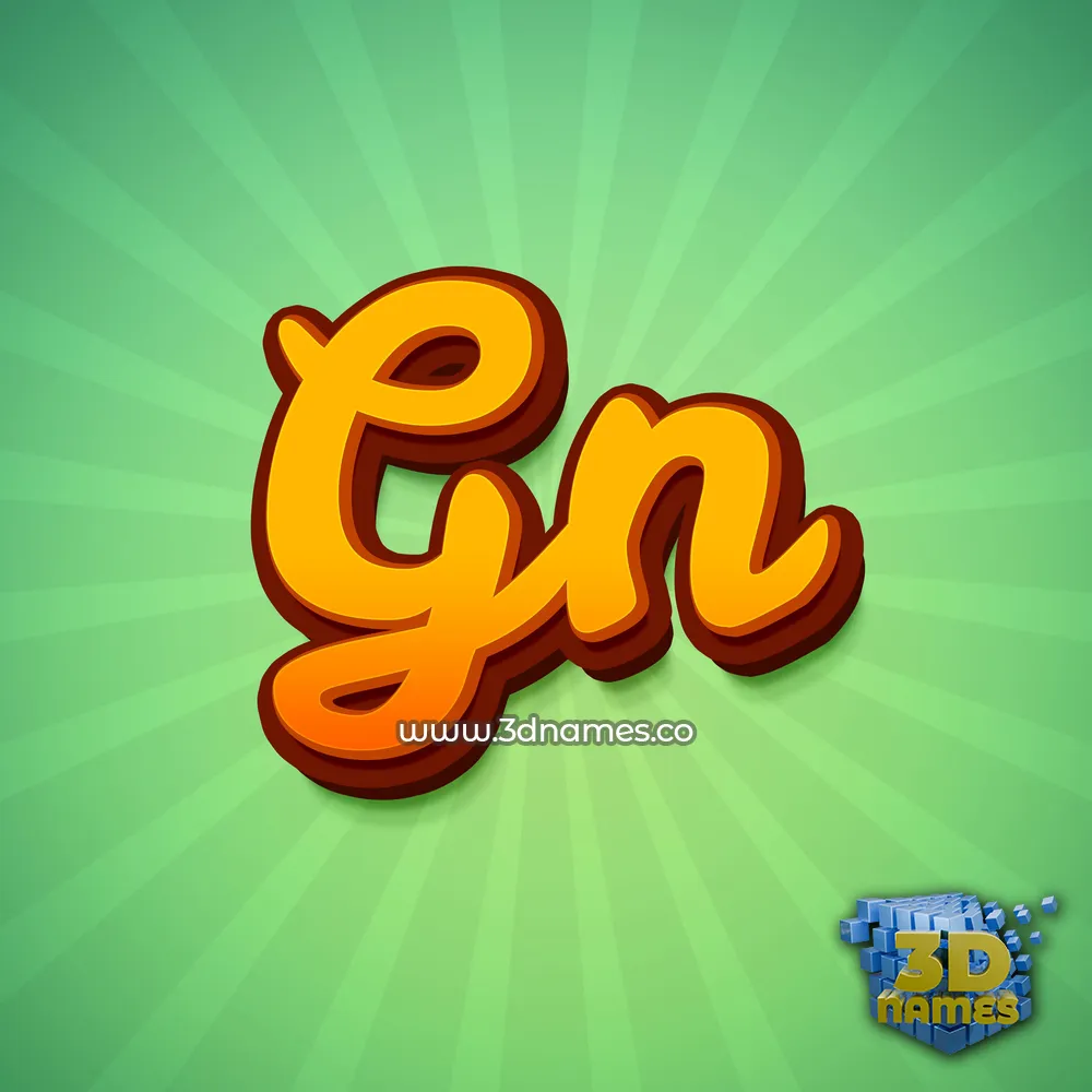 gn in Green Rays style - 3D name wallpaper