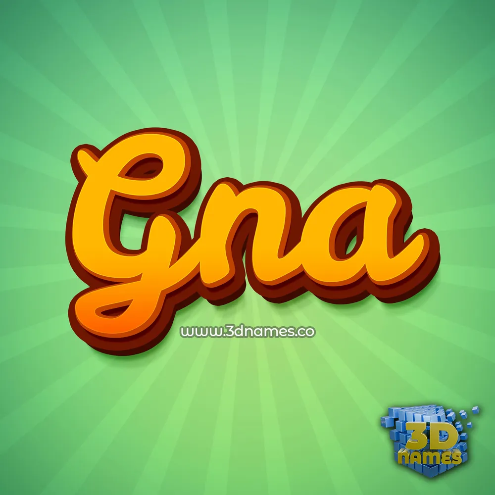gna in Green Rays style - 3D name wallpaper