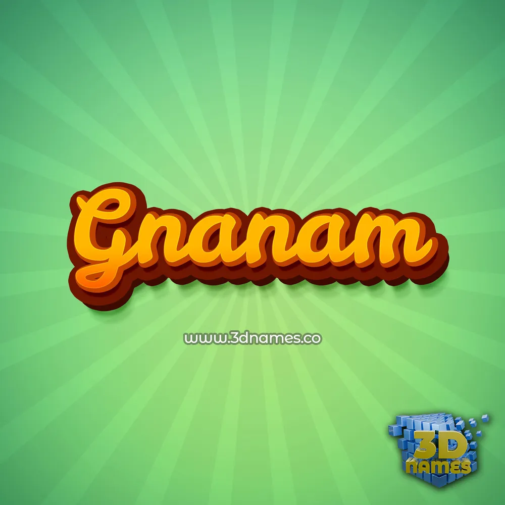 gnanam in Green Rays style - 3D name wallpaper