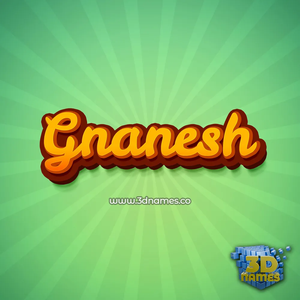 gnanesh in Green Rays style - 3D name wallpaper