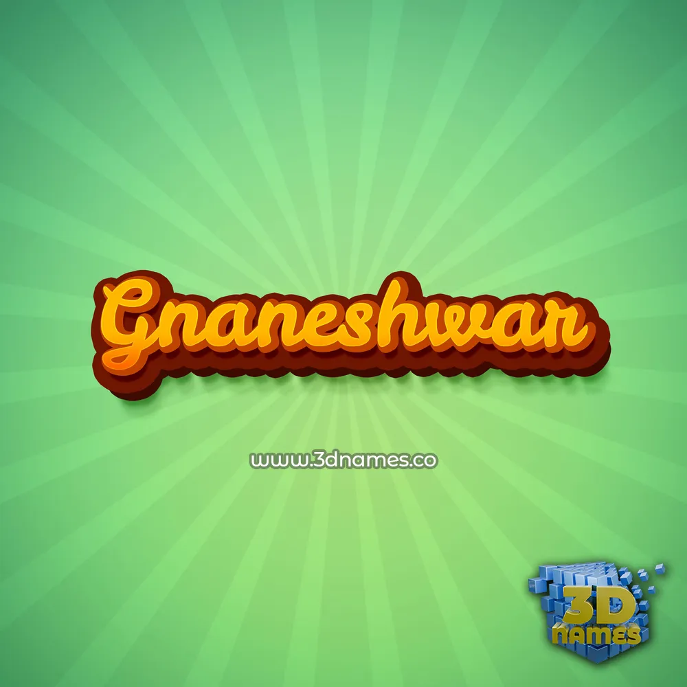 gnaneshwar in Green Rays style - 3D name wallpaper