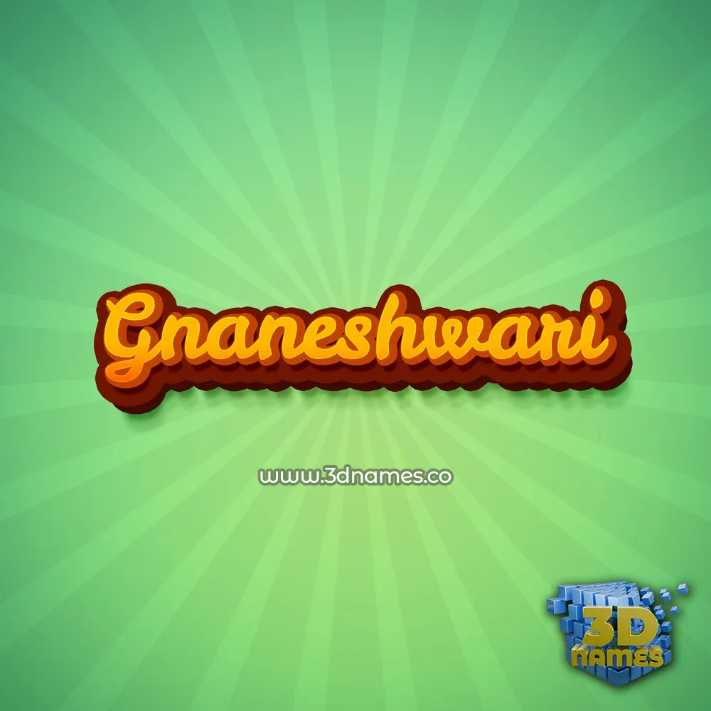 gnaneshwari in Green Rays style - 3D name wallpaper
