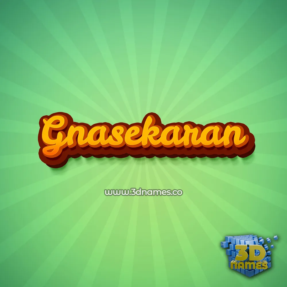 gnasekaran in Green Rays style - 3D name wallpaper