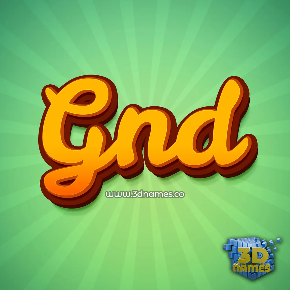 gnd in Green Rays style - 3D name wallpaper