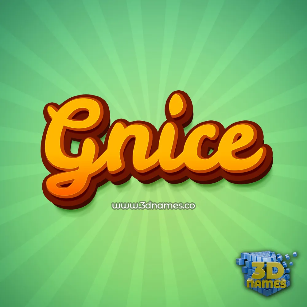 gnice in Green Rays style - 3D name wallpaper
