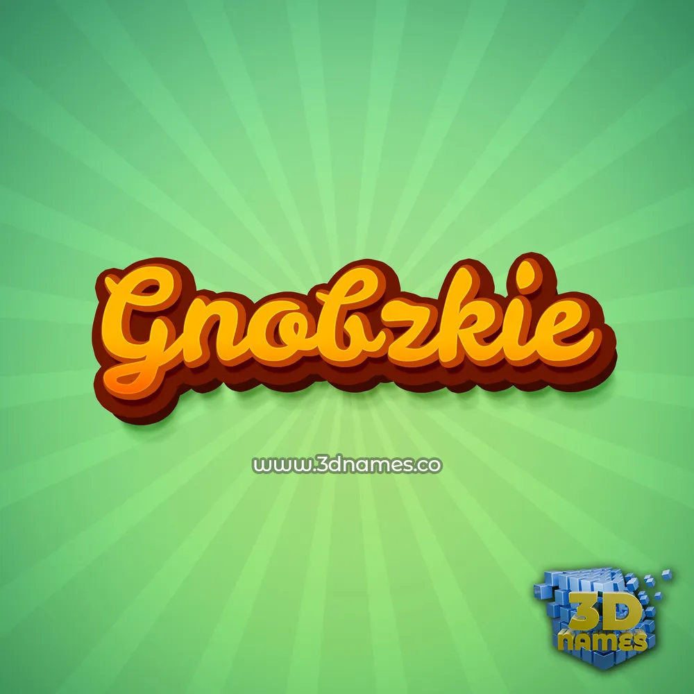 gnobzkie in Green Rays style - 3D name wallpaper