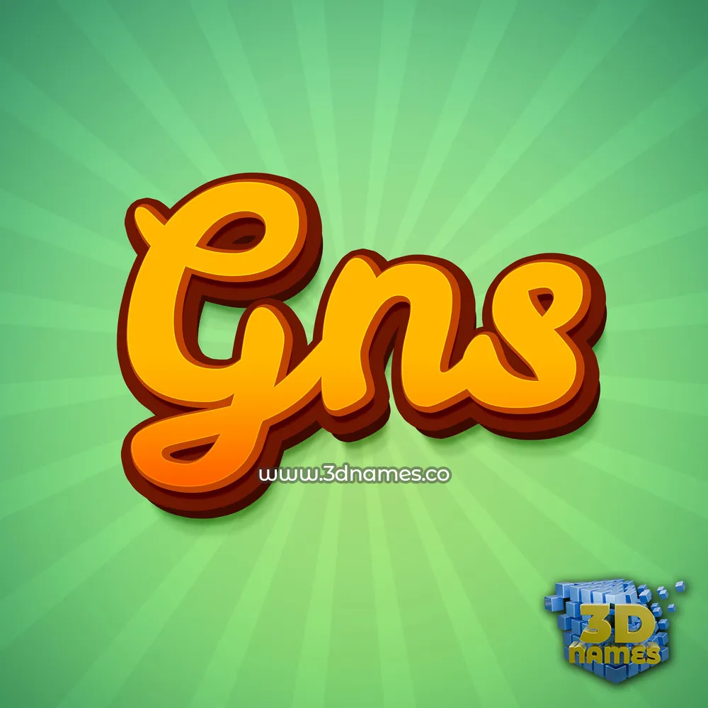 gns in Green Rays style - 3D name wallpaper