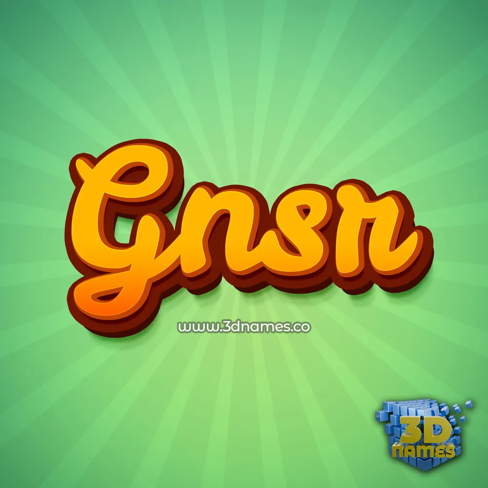 gnsr in Green Rays style - 3D name wallpaper