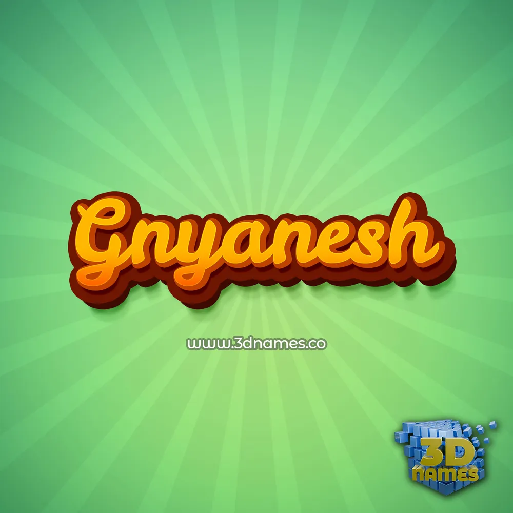 gnyanesh in Green Rays style - 3D name wallpaper