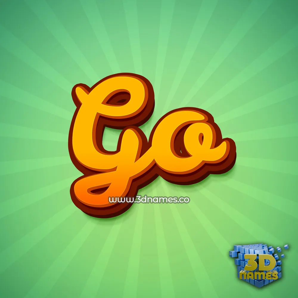 go in Green Rays style - 3D name wallpaper