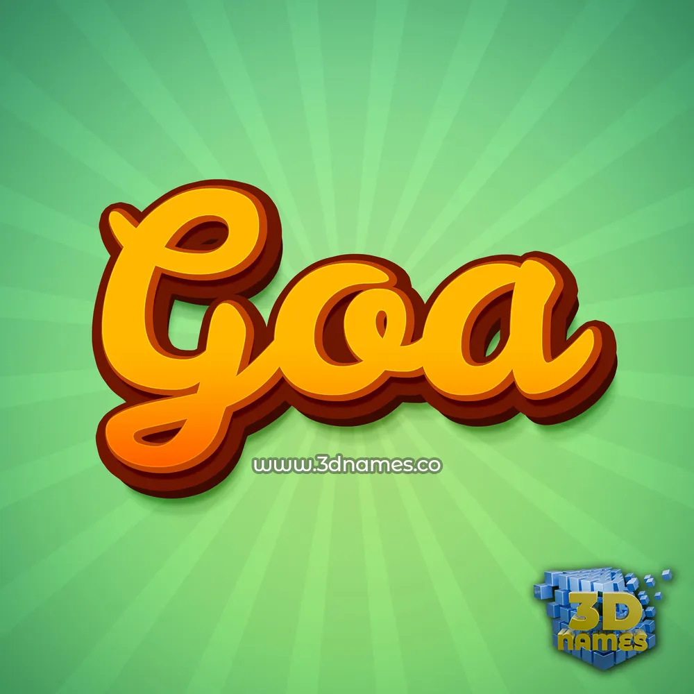 goa in Green Rays style - 3D name wallpaper