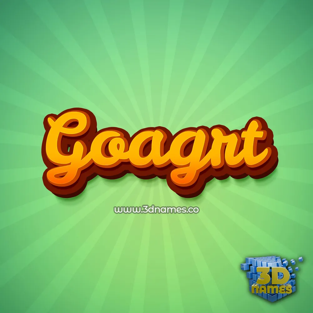 goagrt in Green Rays style - 3D name wallpaper