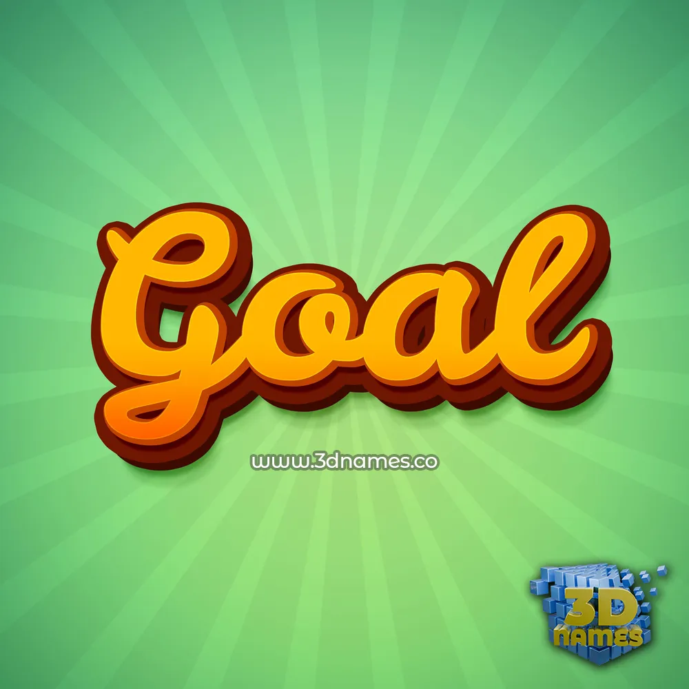 goal in Green Rays style - 3D name wallpaper