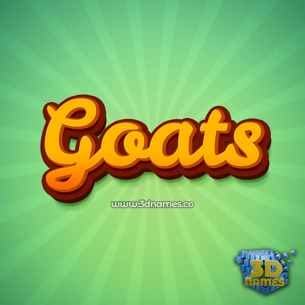 goats in Green Rays style - 3D name wallpaper
