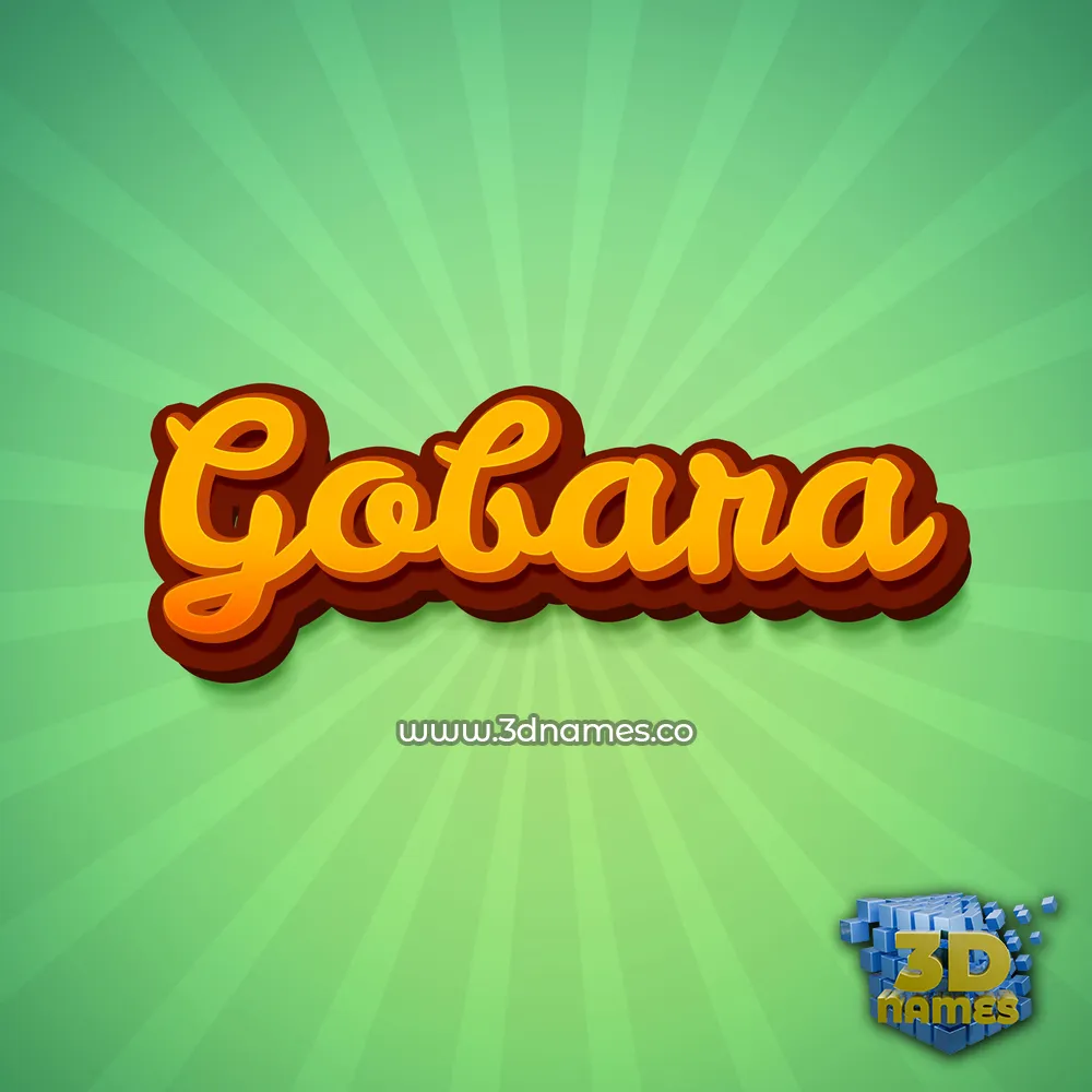 gobara in Green Rays style - 3D name wallpaper