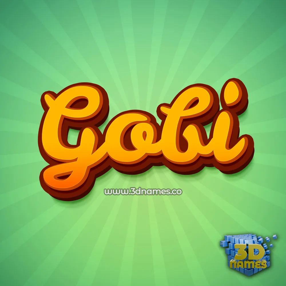 gobi in Green Rays style - 3D name wallpaper