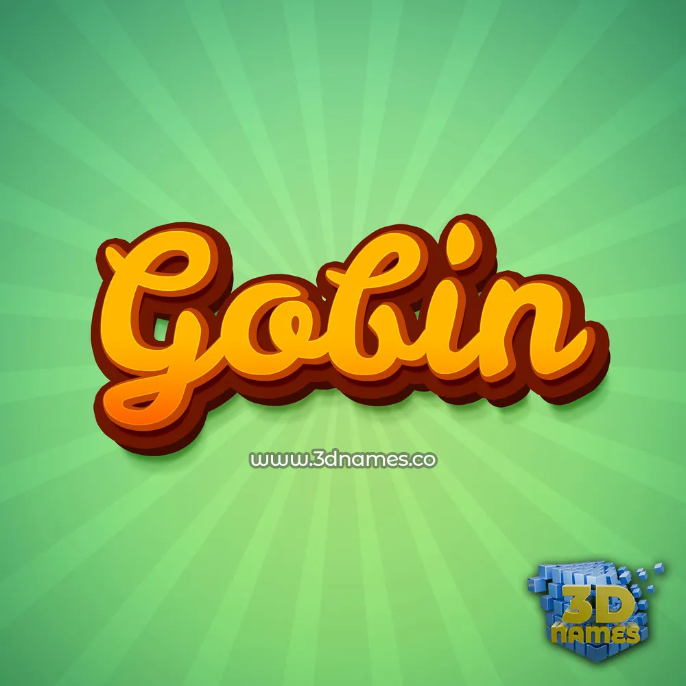 gobin in Green Rays style - 3D name wallpaper