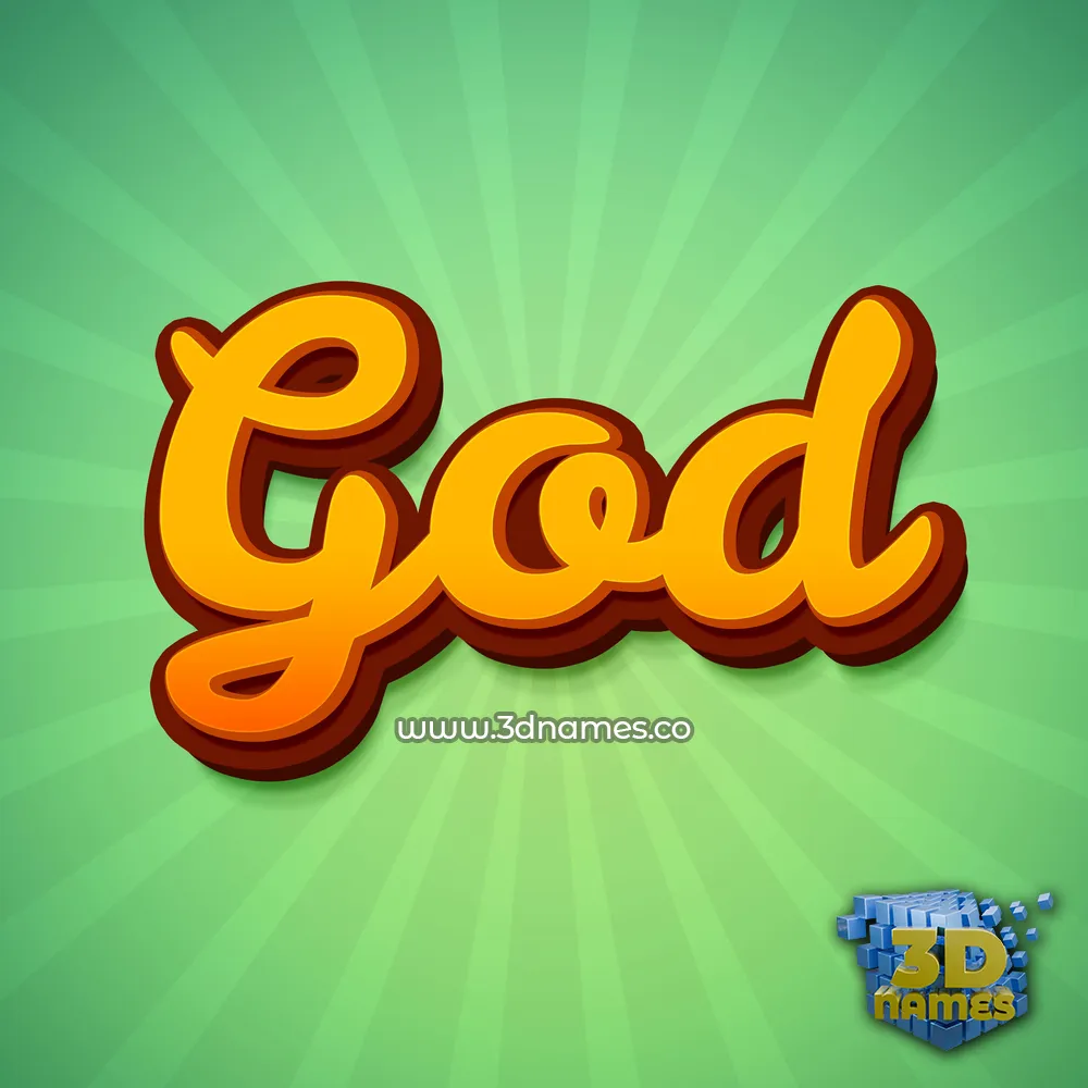 god in Green Rays style - 3D name wallpaper