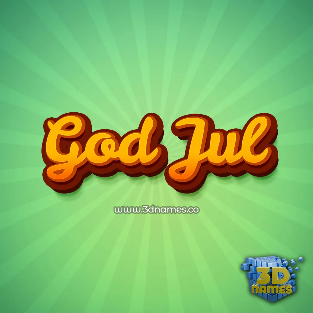 god jul in Green Rays style - 3D name wallpaper