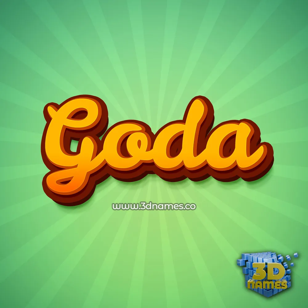 goda in Green Rays style - 3D name wallpaper