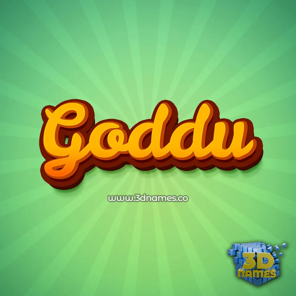 goddu in Green Rays style - 3D name wallpaper