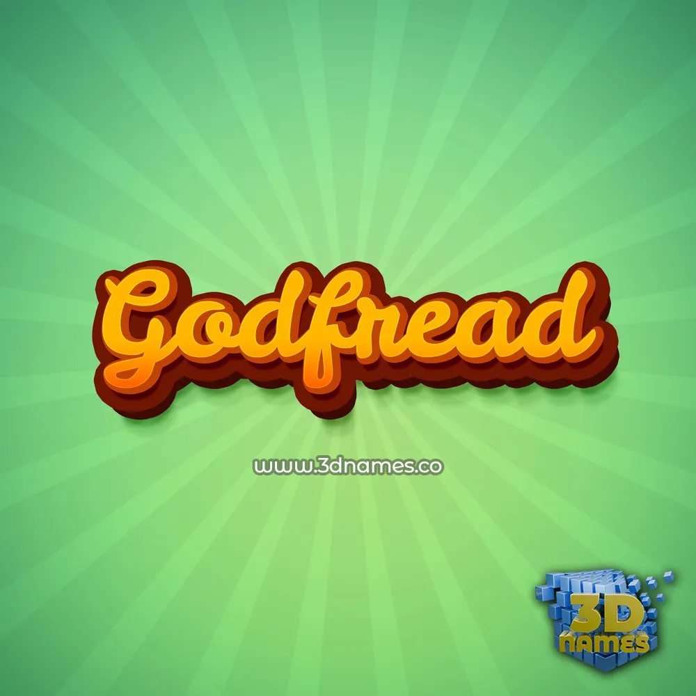 godfread in Green Rays style - 3D name wallpaper